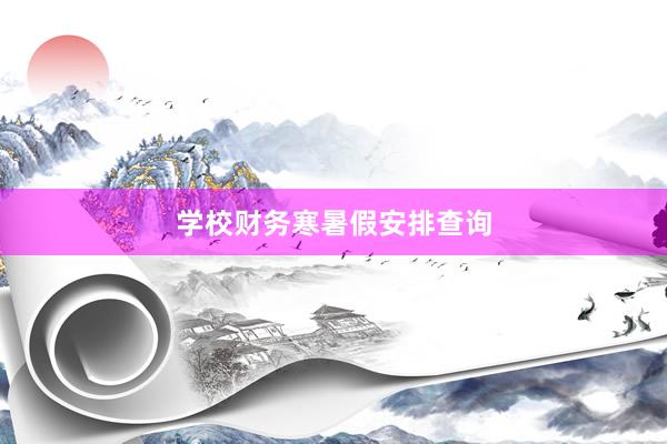 学校财务寒暑假安排查询